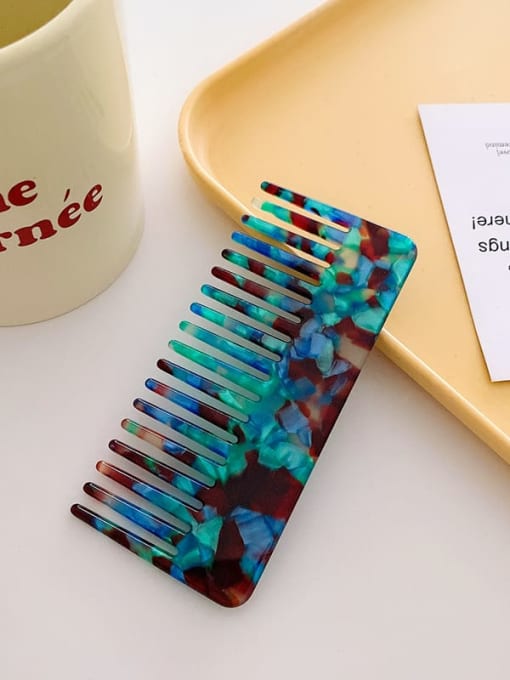 K061 Colorful Green 11.6cm Cellulose Acetate Trend Irregular Hair Comb