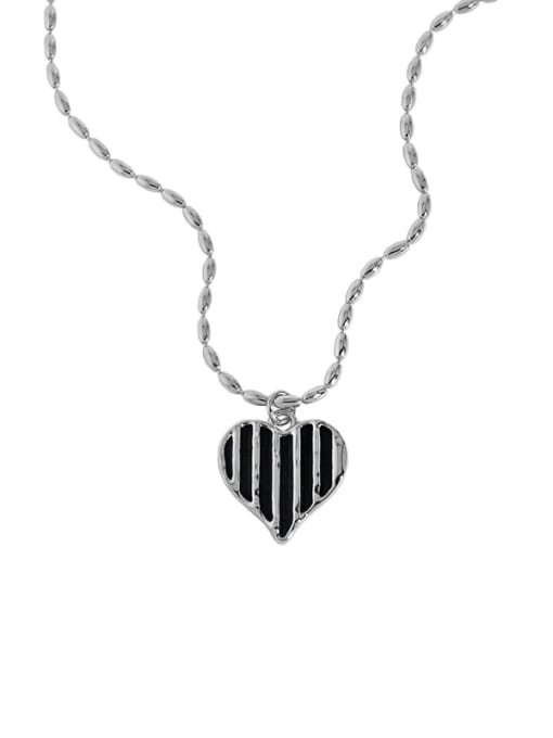 DAKA 925 Sterling Silver Enamel Heart Minimalist Necklace 3