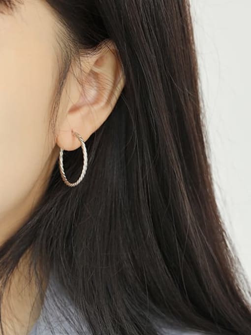 DAKA 925 Sterling Silver Round Minimalist Stud Earring 2