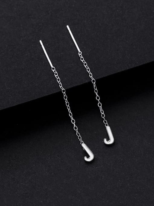 ES2139 ES2164【J】 925 Sterling Silver Letter Minimalist Threader Earring