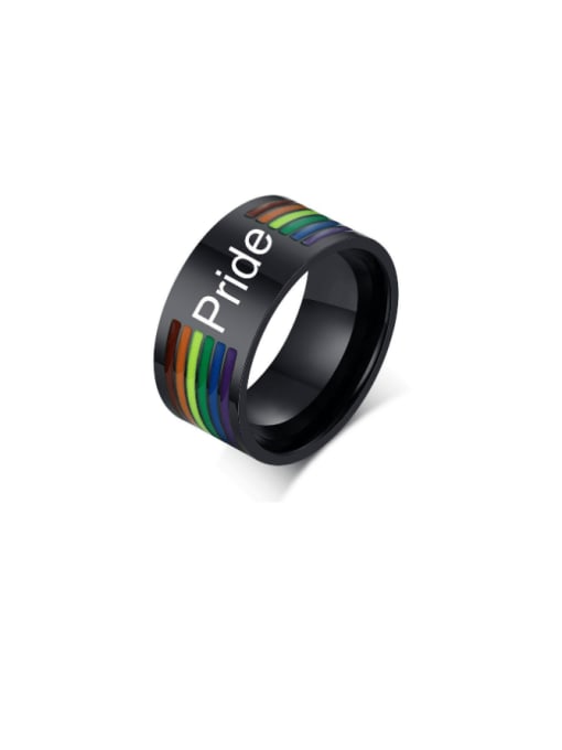 Pride Stainless steel Enamel Geometric Minimalist Band Ring