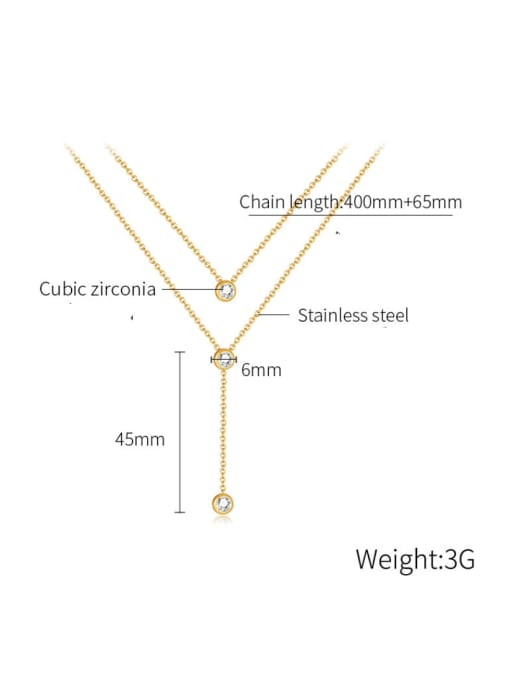 Open Sky Titanium Steel Tassel Minimalist Multi Strand Necklace 2