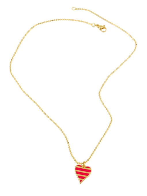 CC Brass Enamel Heart Minimalist Necklace 4