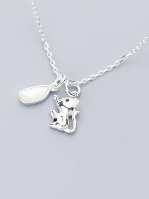 Rosh 925 Sterling Silver  Cute Mouse Pendant Necklace 0