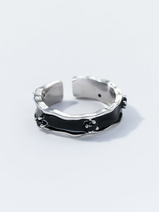 Rosh 925 Sterling Silver Irregular Minimalist Band Ring 0