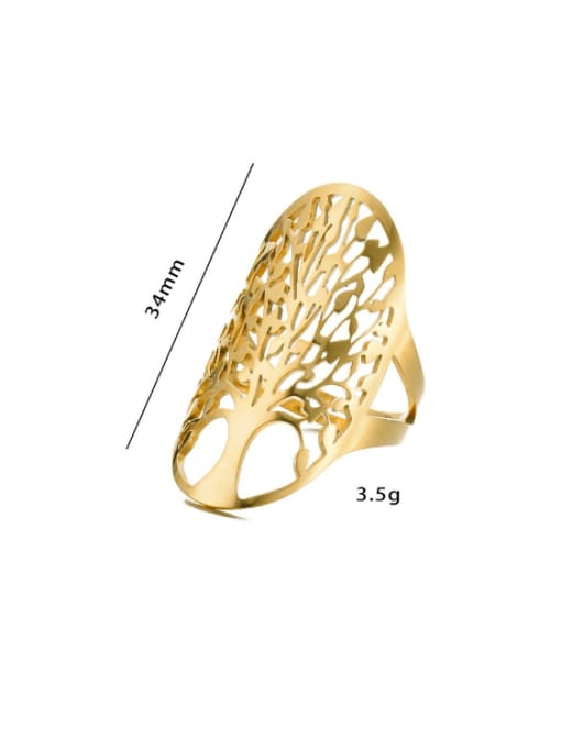A TEEM Titanium Steel Hollow Tree of Life Hip Hop Band Ring 1