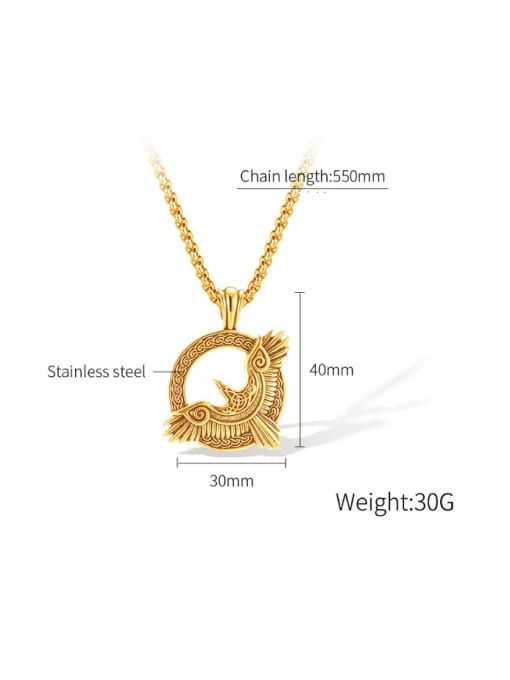 Open Sky Stainless steel Owl Hip Hop Necklace 1