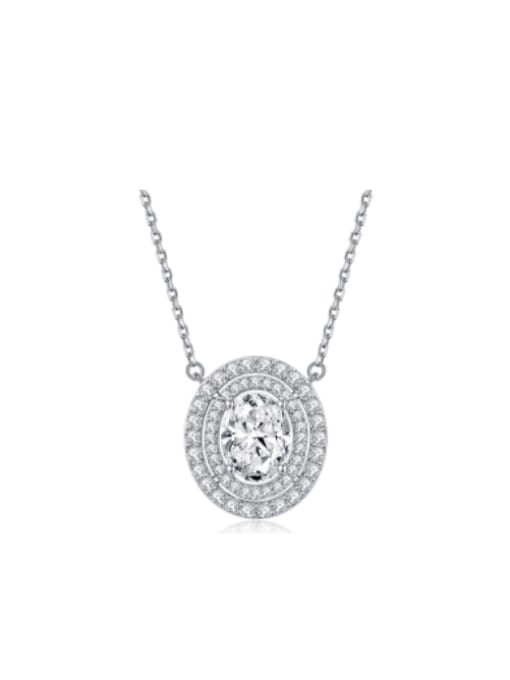 Dan 925 Sterling Silver Cubic Zirconia Geometric Luxury Necklace