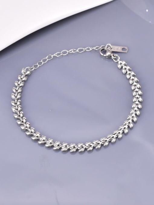 steel Titanium Steel Wheatear Hip Hop Link Bracelet