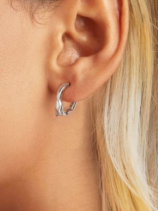 Jare 925 Sterling Silver Fish Cute Huggie Earring 1