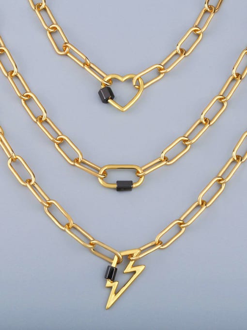 CC Titanium Irregular Vintage Hollow heart geometry pendant Necklace