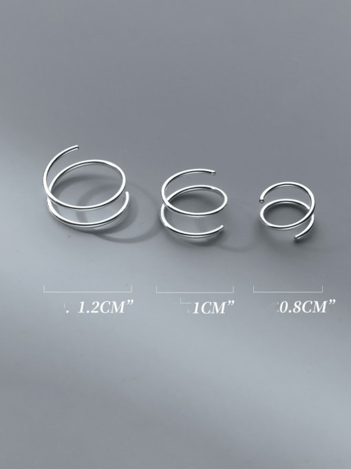 Rosh 925 Sterling Silver Geometric Line Minimalist Clip Earring 2