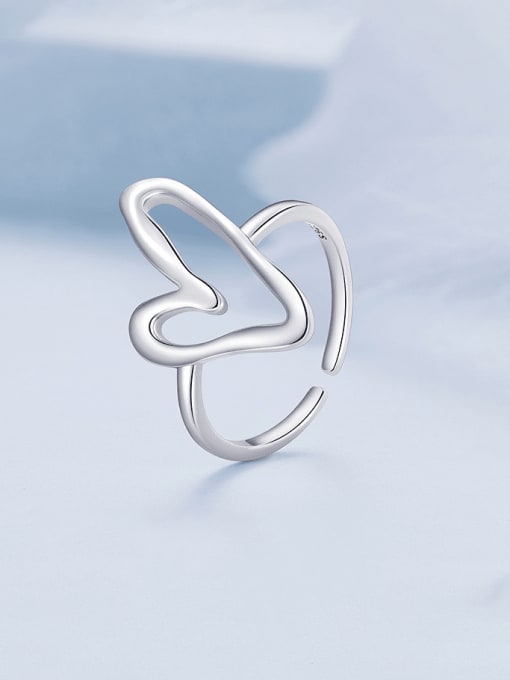 Jare 925 Sterling Silver Heart Minimalist Band Ring 3