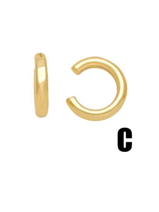 CC Brass Geometric Hip Hop Stud Earring 3