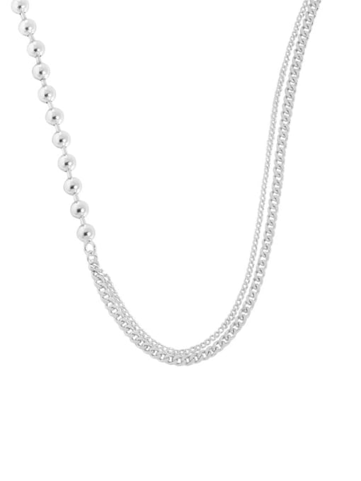 DAKA 925 Sterling Silver Bead Geometric Vintage Multi Strand Necklace 4