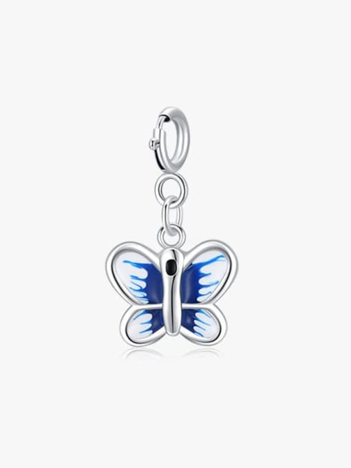 MODN 925 Sterling Silver Enamel Minimalist Butterfly  Pendant 0