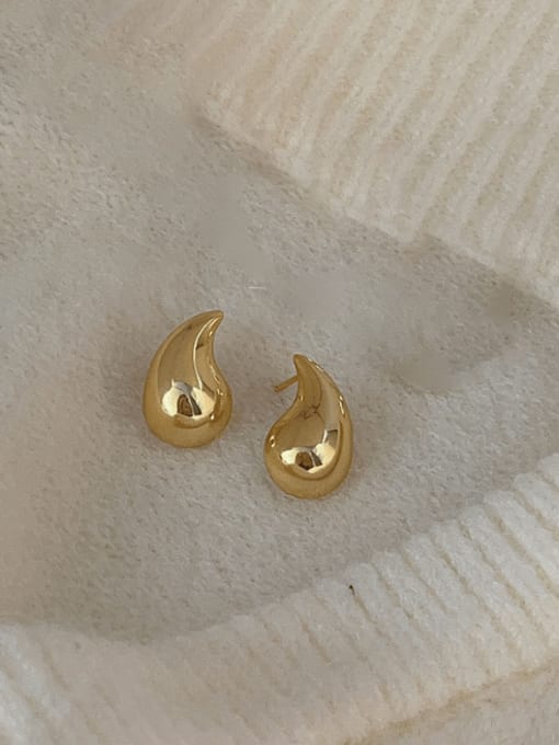 Boomer Cat 925 Sterling Silver Water Drop Minimalist Stud Earring 2