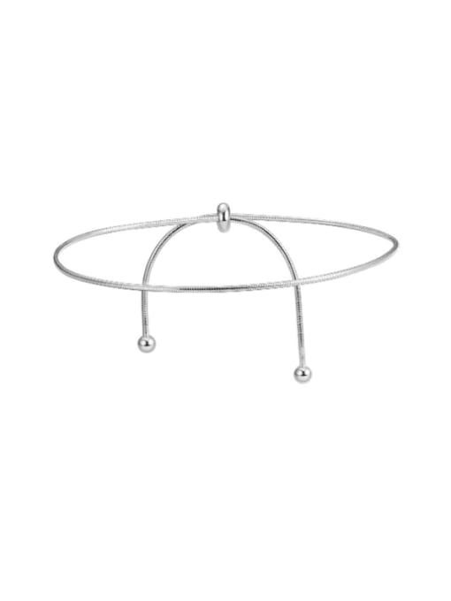 Platinum 925 Sterling Silver Butterfly Minimalist Anklet