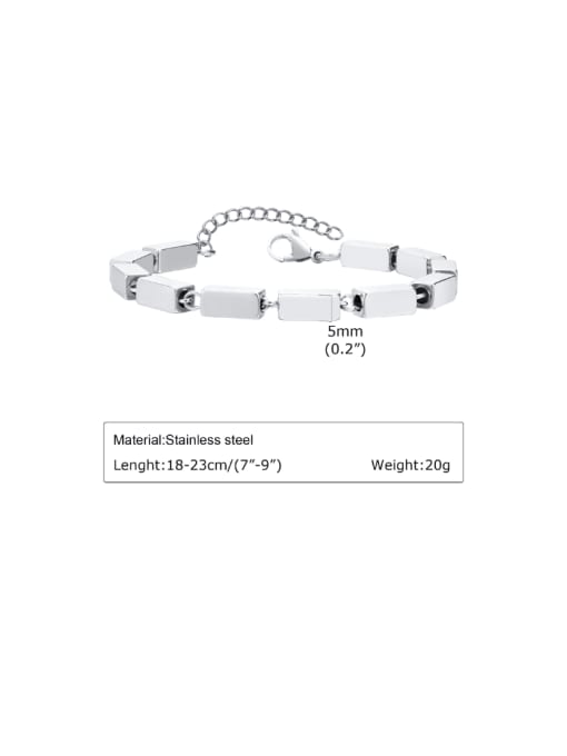 Steel color BR 1768 Stainless steel Irregular Hip Hop Bracelet