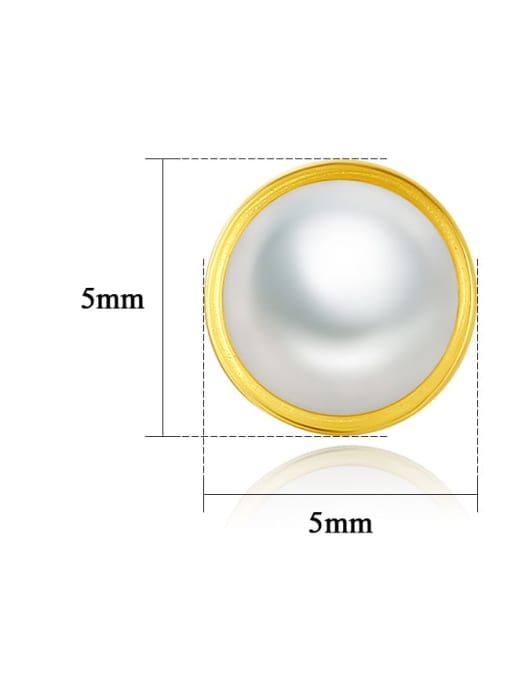 CCUI 925 Sterling Silver Imitation Pearl Round Minimalist Stud Earring 4