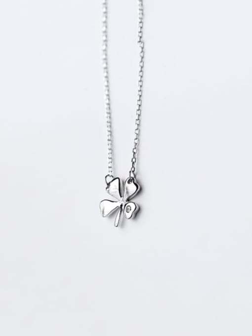 Rosh 925 Sterling Silver Rhinestone Flower Minimalist Pendant Necklace