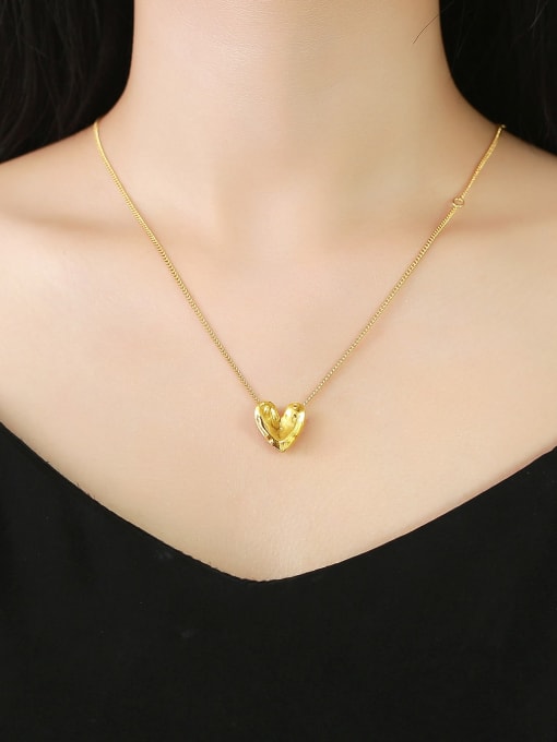 CONG Brass Heart Minimalist Necklace 1