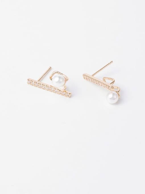 Girlhood Alloy With Imitation Gold Plated Simplistic Geometric Drop Earrings 1