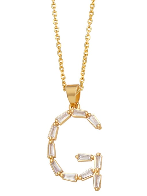 G Brass Cubic Zirconia Letter Minimalist Necklace