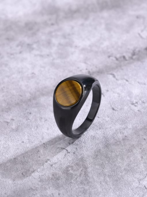 CONG Stainless steel Tiger Eye Geometric Hip Hop Band Ring 2