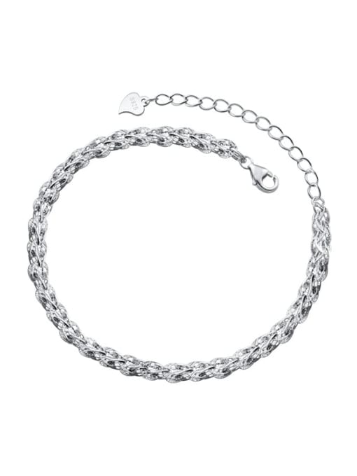 Rosh 925 Sterling Silver Irregular Minimalist Link Bracelet 4