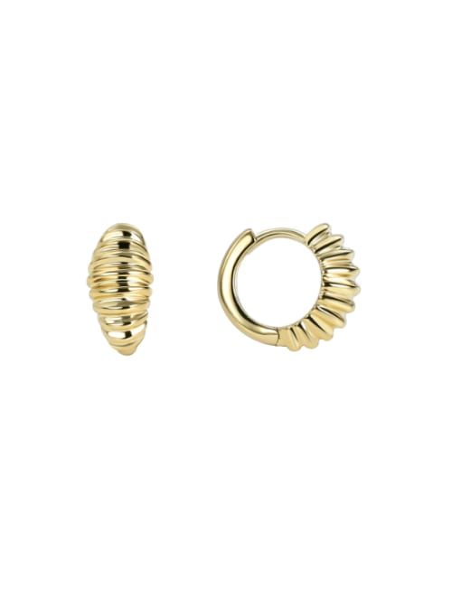Gold horn Earrings Brass Geometric Vintage Huggie Earring