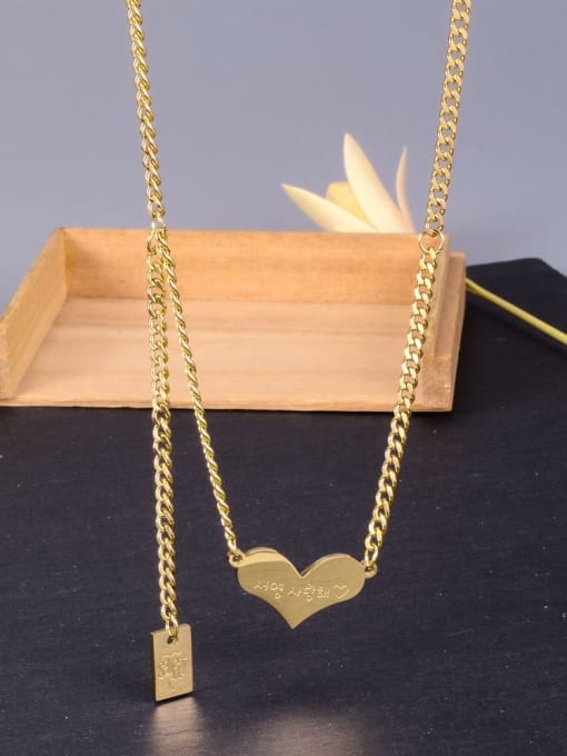 A TEEM Titanium Smooth Heart Minimalist pendant Necklace 1