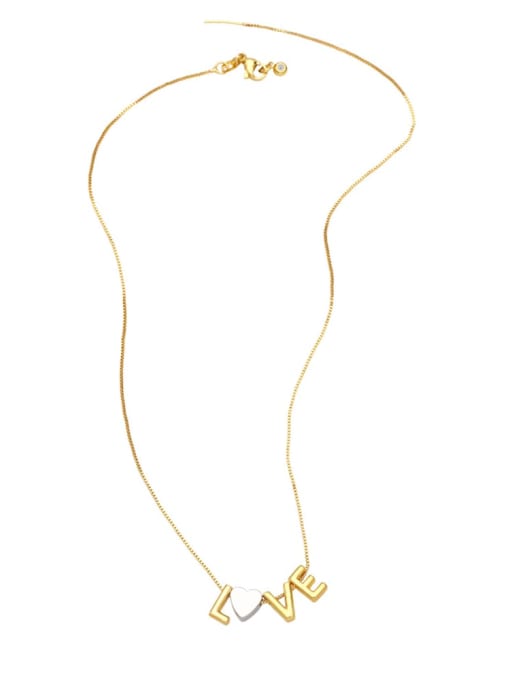 CC Brass Letter Minimalist  Heart Pendant Necklace 4