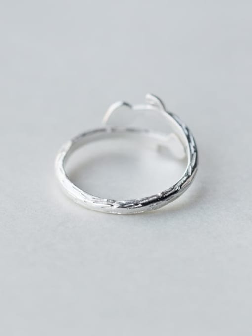 Rosh 925 Sterling Silver Leaf Minimalist Band Ring 1