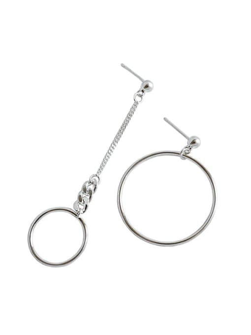 DAKA 925 Sterling Silver Round Minimalist Chandelier Earring 1