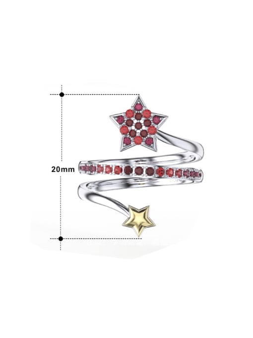 RINNTIN 925 Sterling Silver Cubic Zirconia Star Minimalist Stackable Ring 3