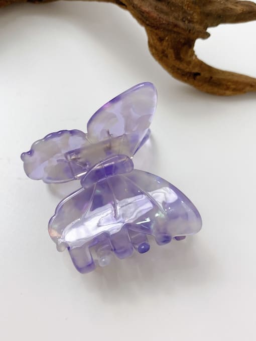 Fresh purple 5.5cm Cellulose Acetate Butterfly Alloy Jaw Hair Claw