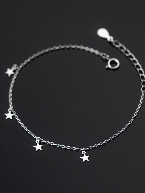Rosh 925 Sterling Silver Star Minimalist Link Bracelet 2