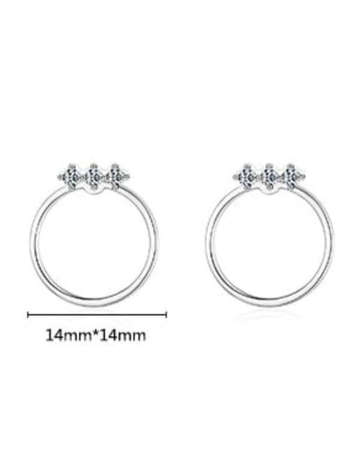 MODN 925 Sterling Silver Rhinestone Geometric Minimalist Stud Earring 2