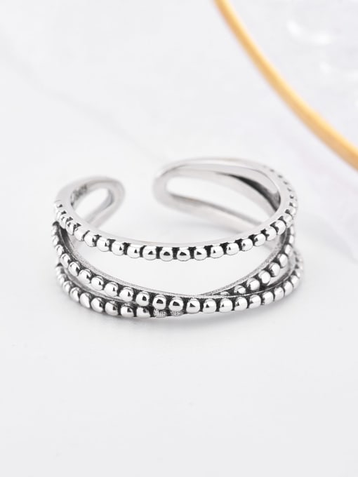 XBOX 925 Sterling Silver Twist Geometric Vintage Stackable Ring 0