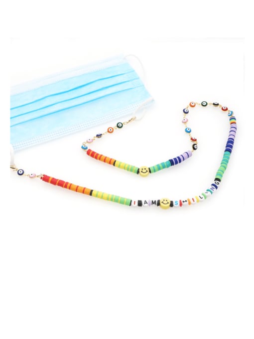 Roxi Stainless steel Bead Multi Color Polymer Clay Letter Bohemia Hand-woven Necklace 3