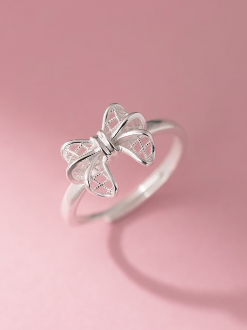 Rosh 925 Sterling Silver Butterfly Minimalist Band Ring 2