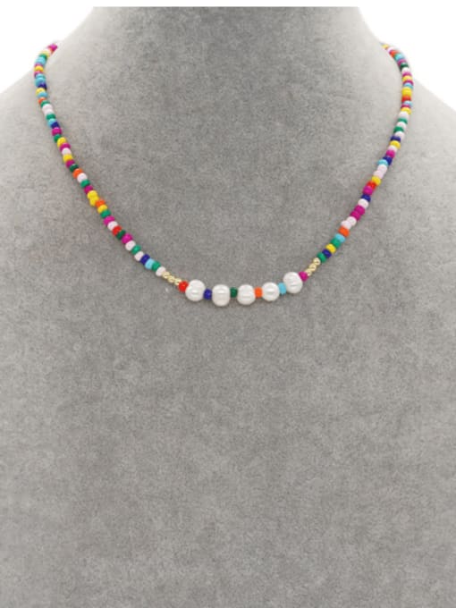 Roxi Brass Multi Color Glass beads Round Bohemia Necklace 3