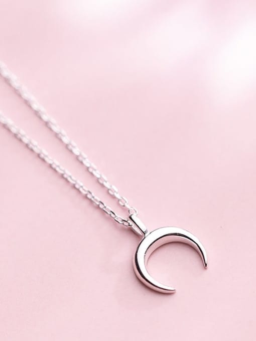 Rosh 925 Sterling Silver Moon Minimalist Necklace 1