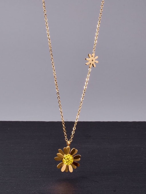 A TEEM Titanium Flower Minimalist pendant Necklace 4