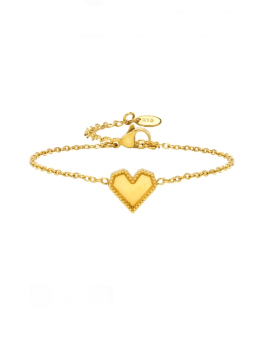 CONG Stainless steel Heart Minimalist Link Bracelet
