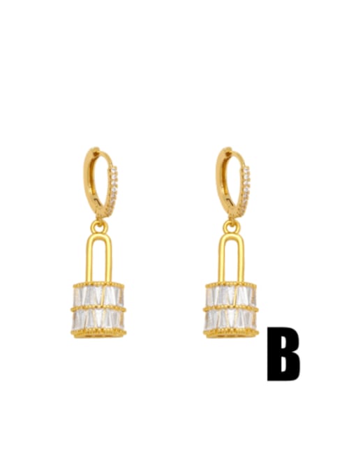 B Brass Cubic Zirconia Animal Vintage Drop Earring