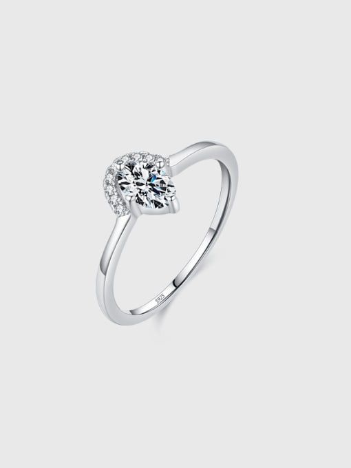 S925 Sterling Silver 925 Sterling Silver Cubic Zirconia Water Drop Dainty Band Ring