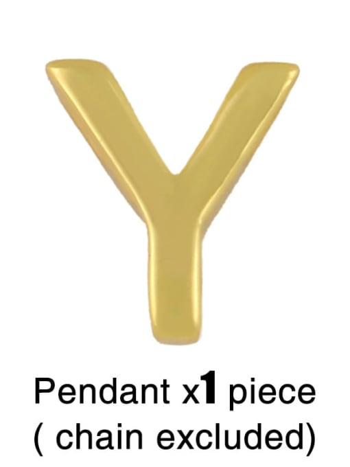 Y (without chain) Brass Smooth Minimalist Letter Pendant