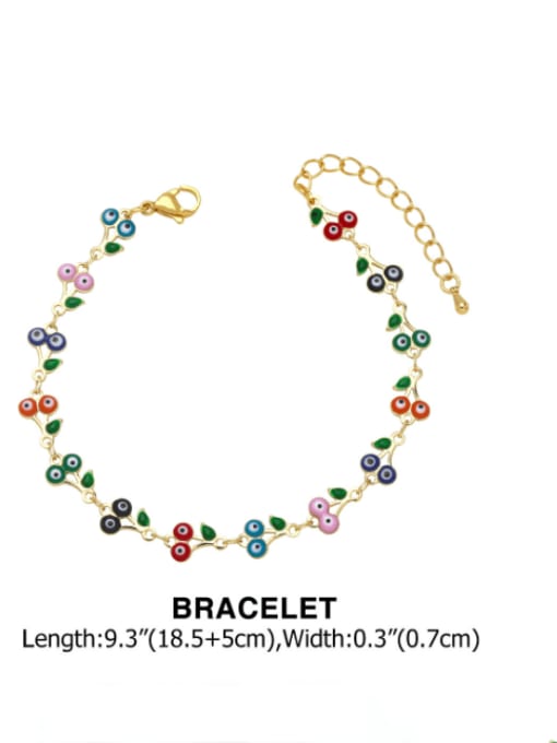 Bracelet Brass Minimalist Enamel Evil Eye Bracelet and Necklace Set